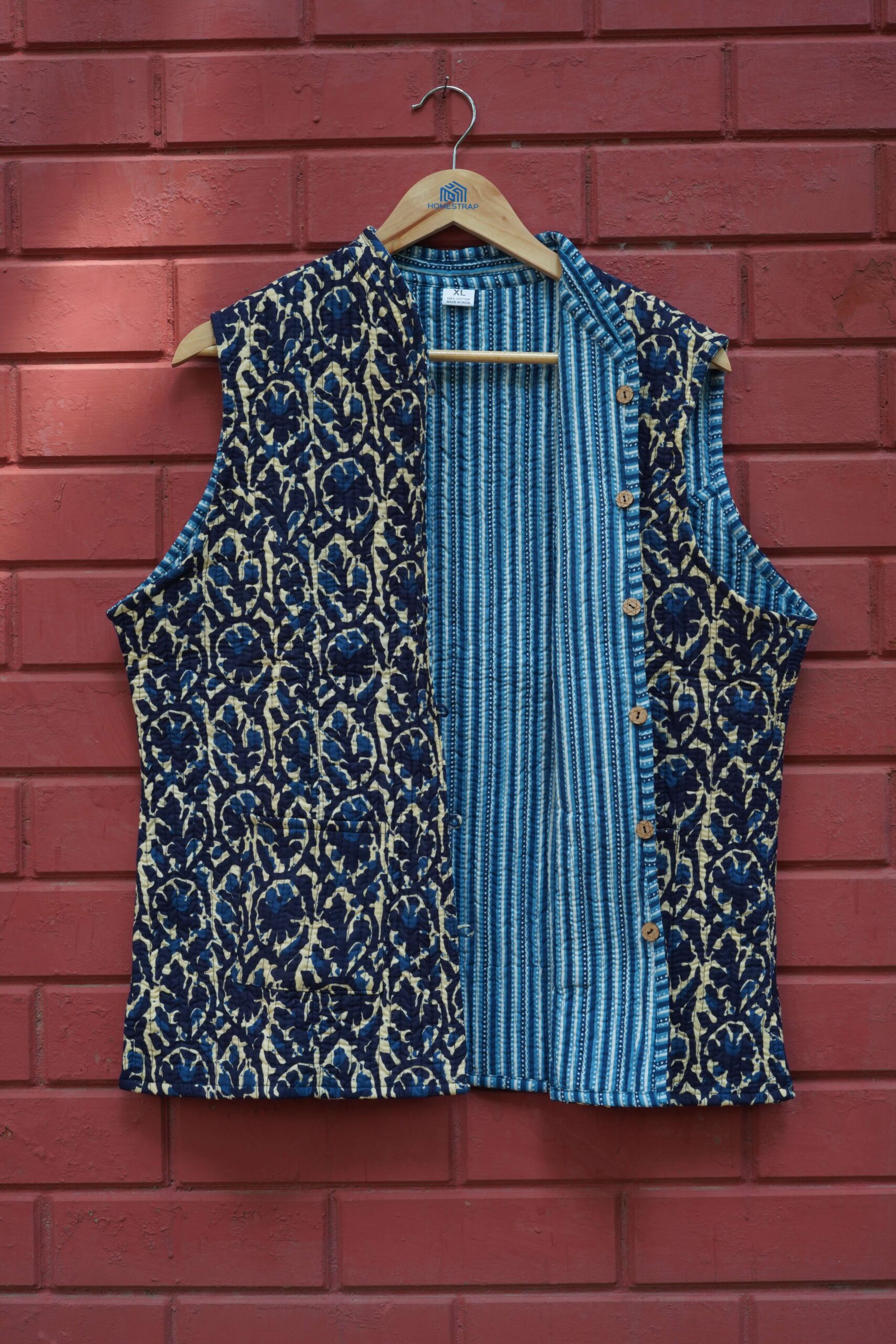 Womens Navy Blue Velvet Embroidered Jacket with Floral Design - Image 5