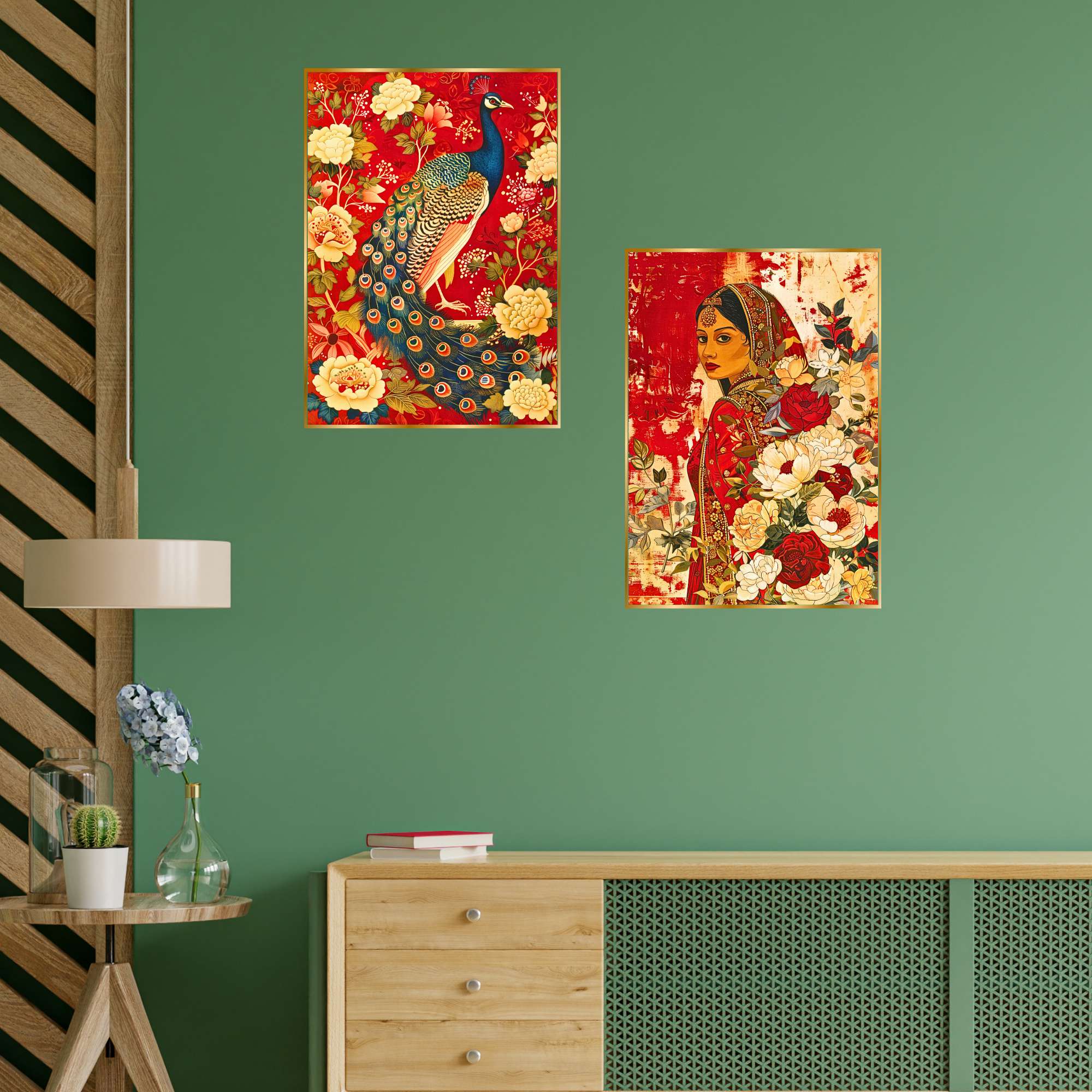 Set of Two Wall Paintings for Wall Dacoration Golden Framed Wall Paintings for Living Room & Bedroom Wall Art for Home Decoration & Office Wall Décor (14x11 inch CH-GD2-3) - Image 2